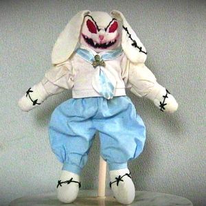 OOAK Evil Plush Bunny Rabbit with Fangs